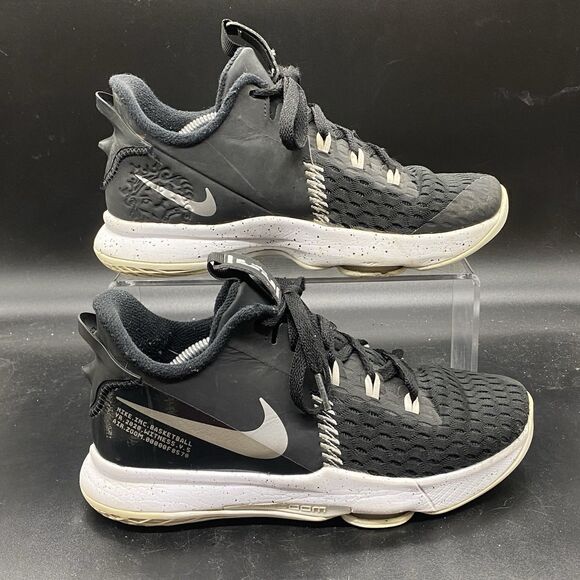 Nike Other - Nike Boys Size 5.5Y Lebron Witness 5 Basketball Shoes Black White CT4629-001 GUC